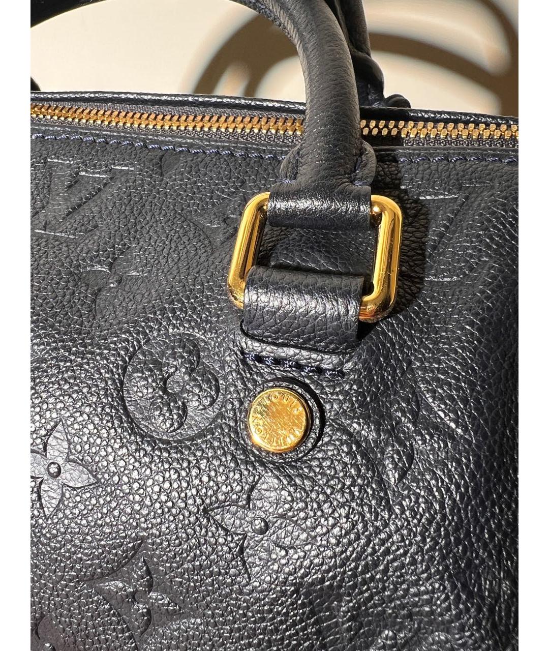 LOUIS VUITTON Темно-синяя кожаная сумка с короткими ручками, фото 8