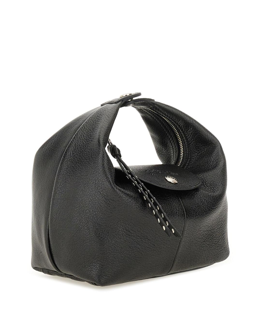 LONGCHAMP Черная кожаная сумка с короткими ручками, фото 3