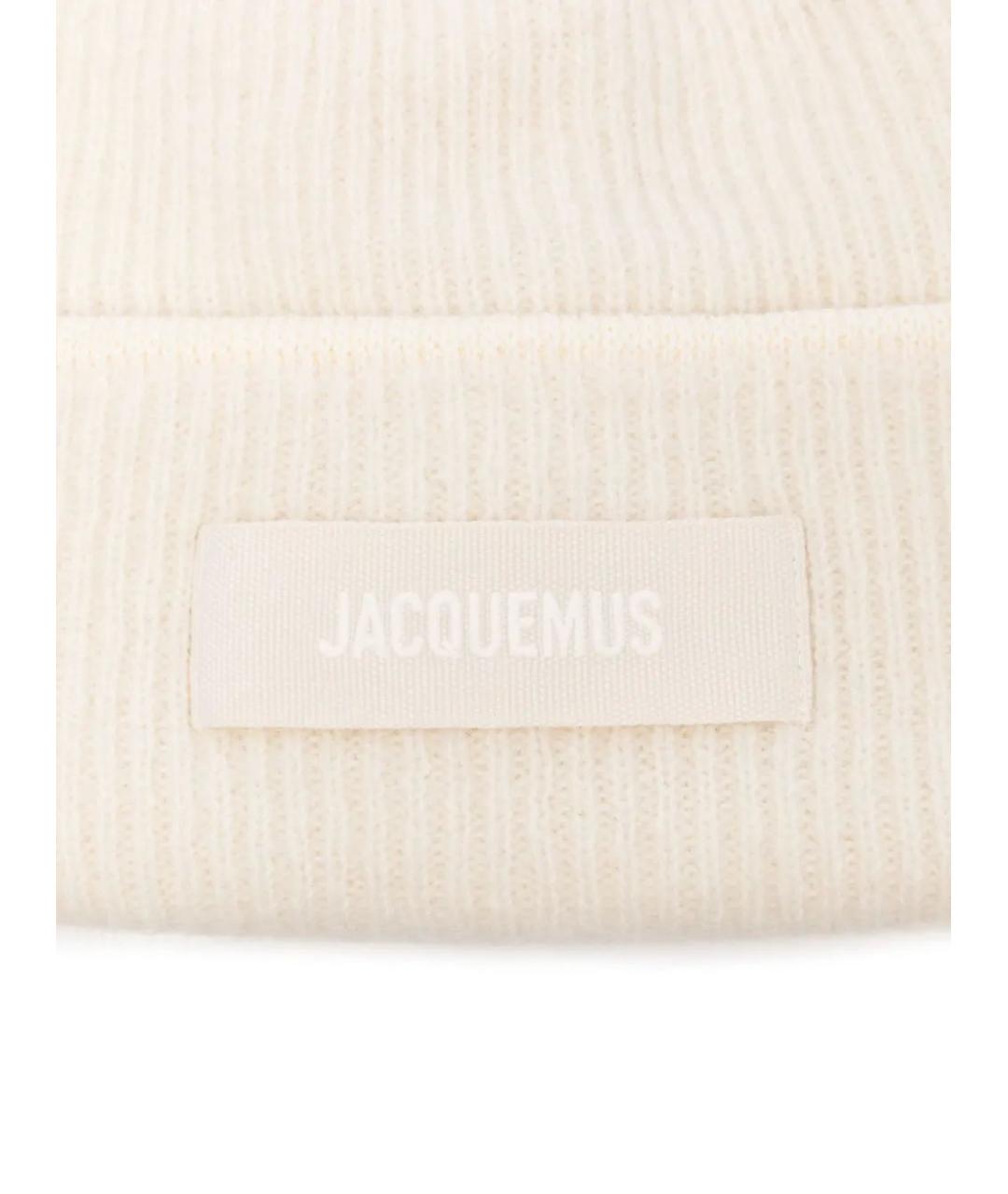 JACQUEMUS Белая шерстяная шапка, фото 2