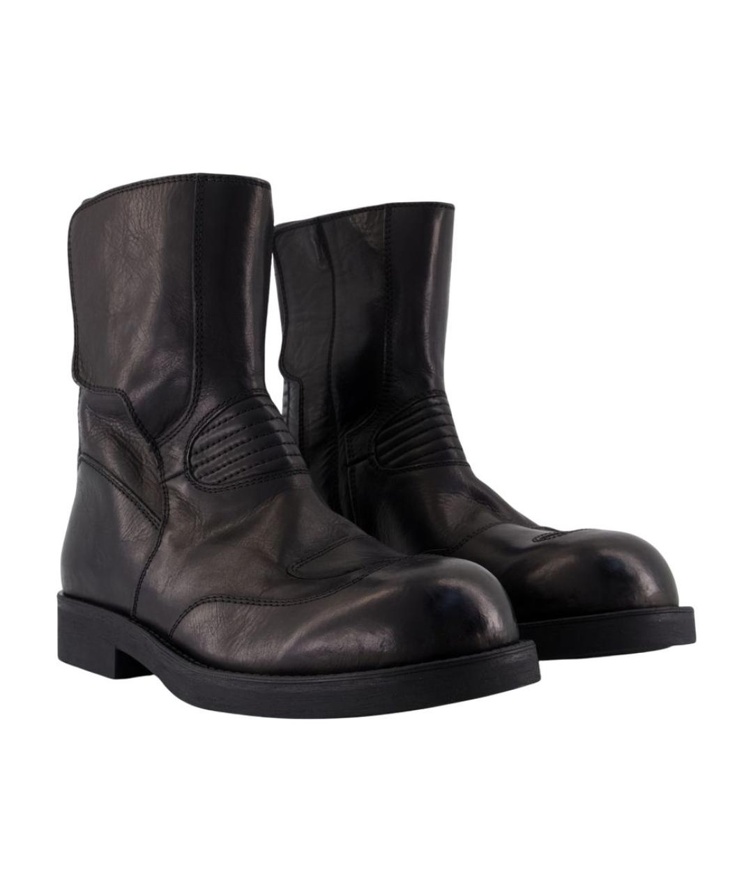 MM6 MAISON MARGIELA Черные кожаные высокие ботинки, фото 2