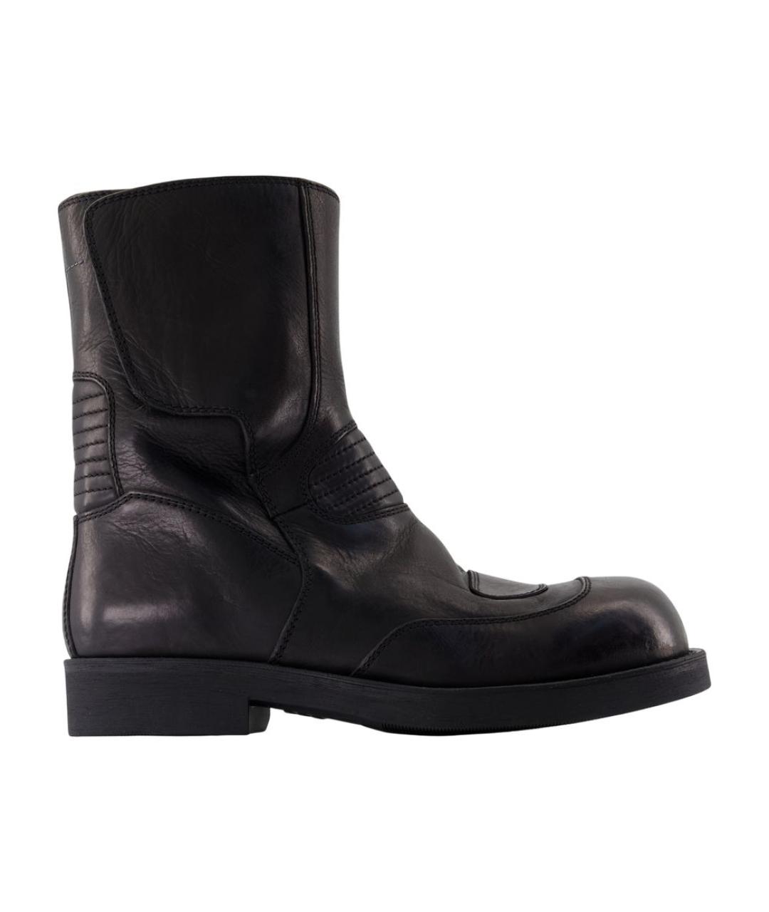 MM6 MAISON MARGIELA Черные кожаные высокие ботинки, фото 1