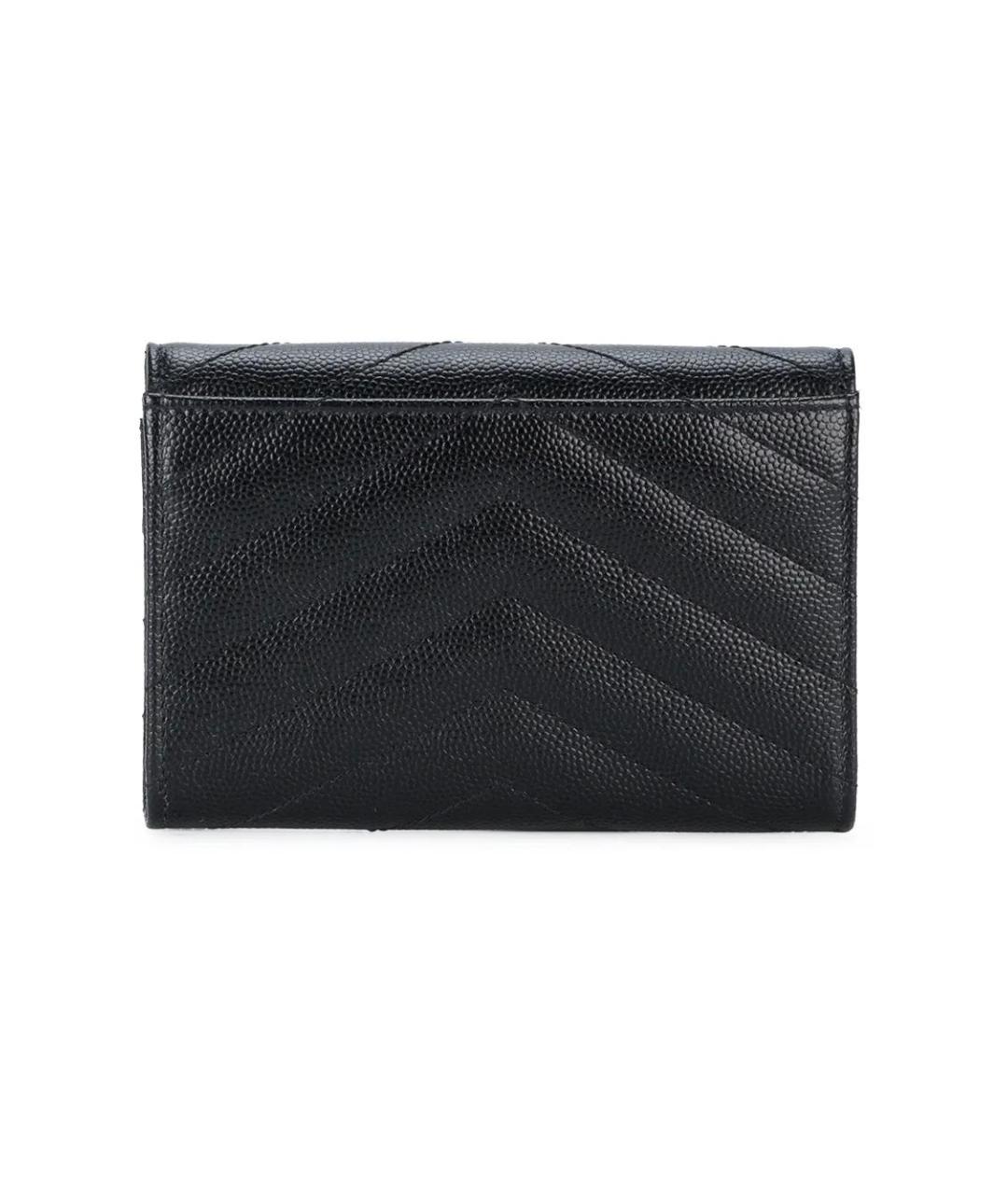 SAINT LAURENT Черный кожаный кошелек, фото 2