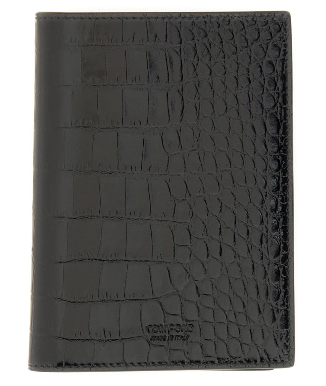 TOM FORD Черный кожаный кошелек, фото 1