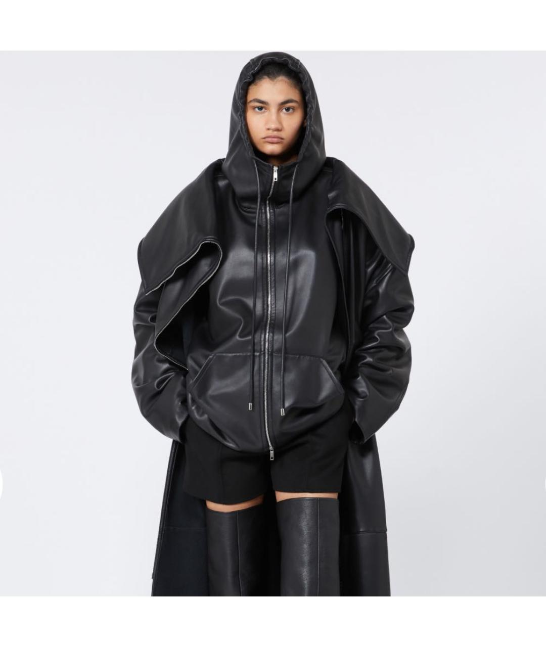 SPORTMAX Черная кожаная куртка, фото 3