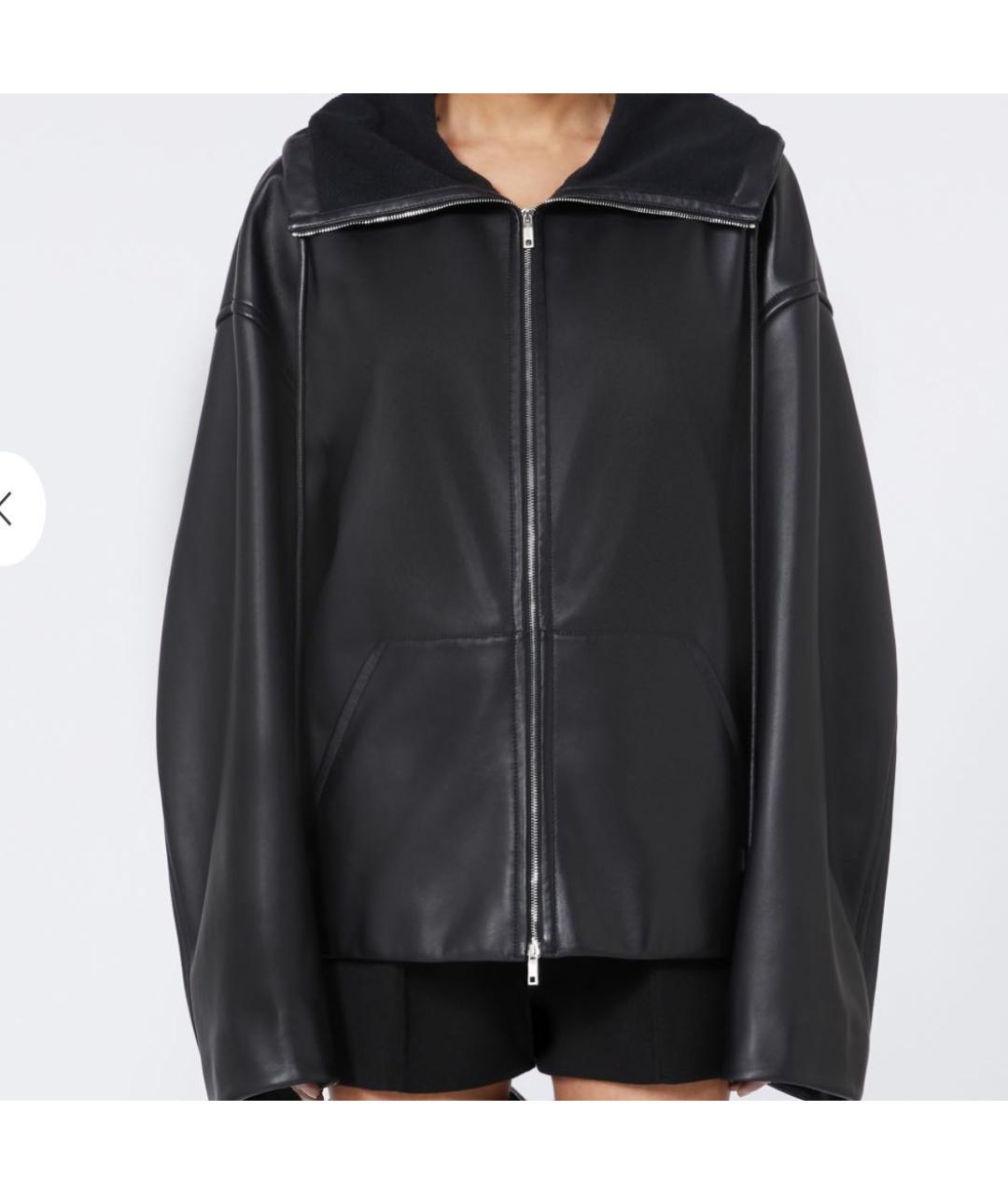 SPORTMAX Черная кожаная куртка, фото 2