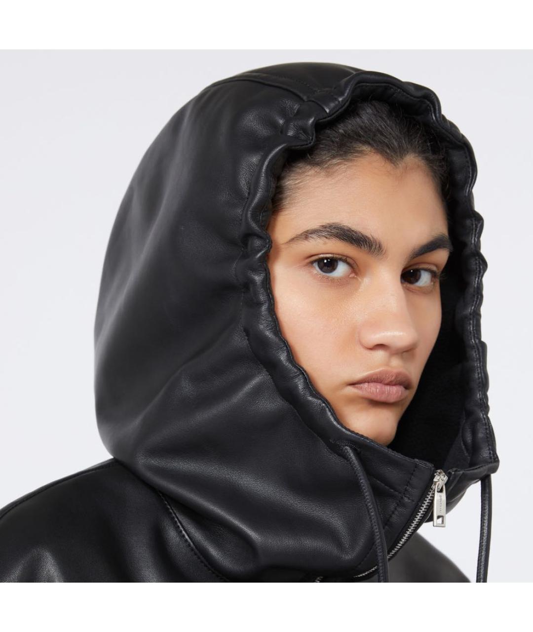 SPORTMAX Черная кожаная куртка, фото 5