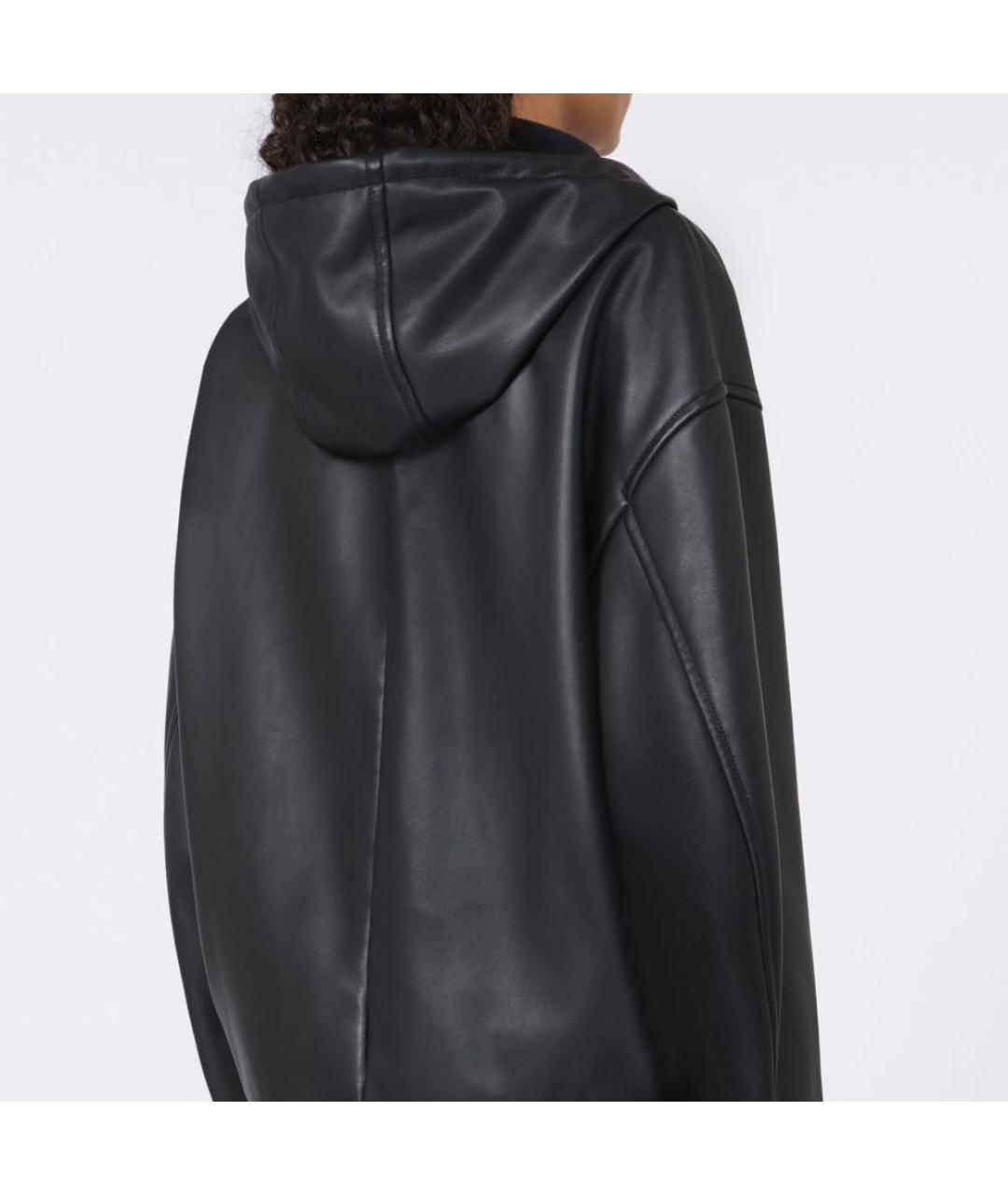 SPORTMAX Черная кожаная куртка, фото 4