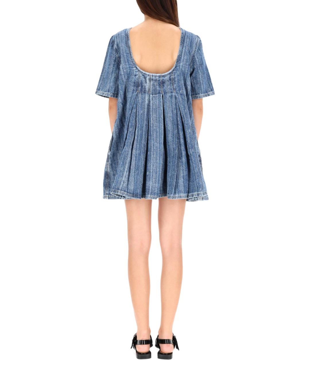 GANNI Синее хлопковое повседневное платье, фото 4