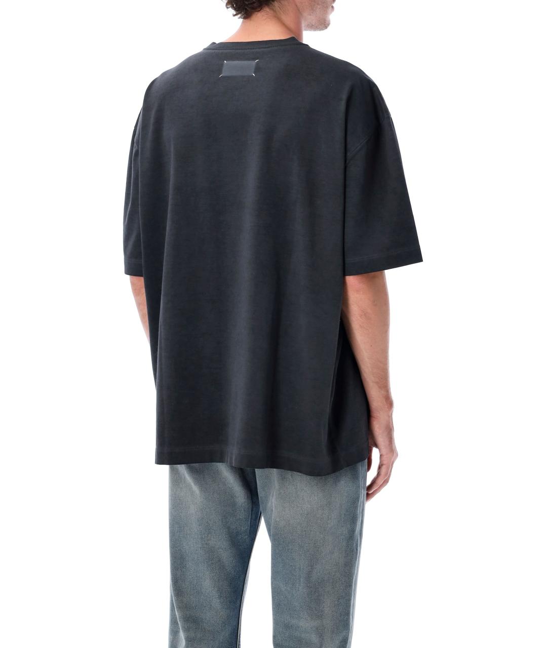 MAISON MARGIELA Антрацитовая хлопковая футболка, фото 2