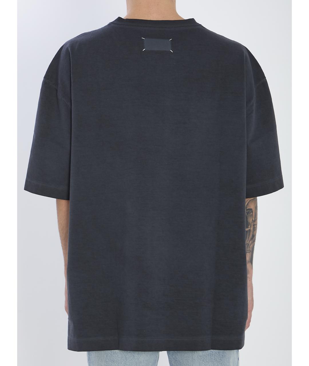 MAISON MARGIELA Антрацитовая хлопковая футболка, фото 4
