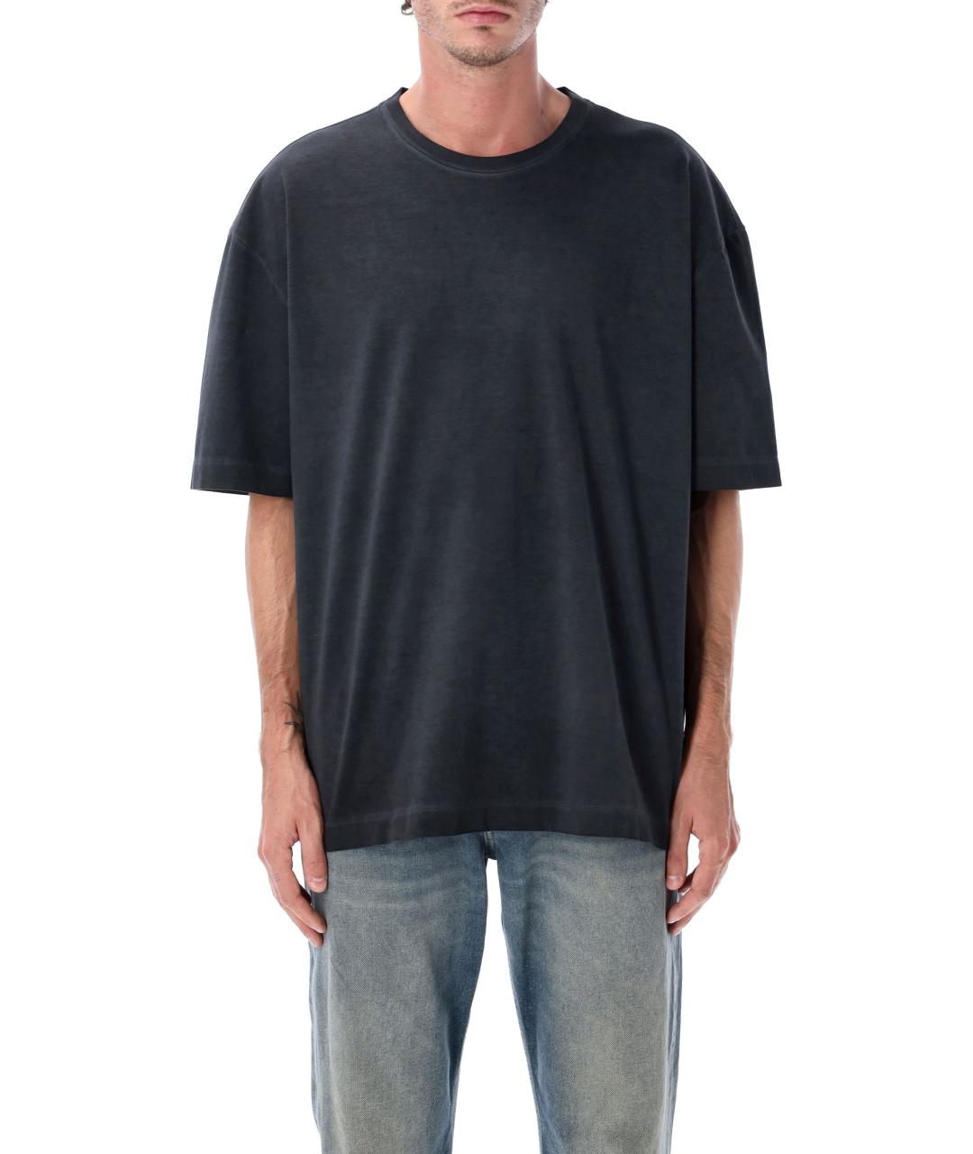 MAISON MARGIELA Антрацитовая хлопковая футболка, фото 5