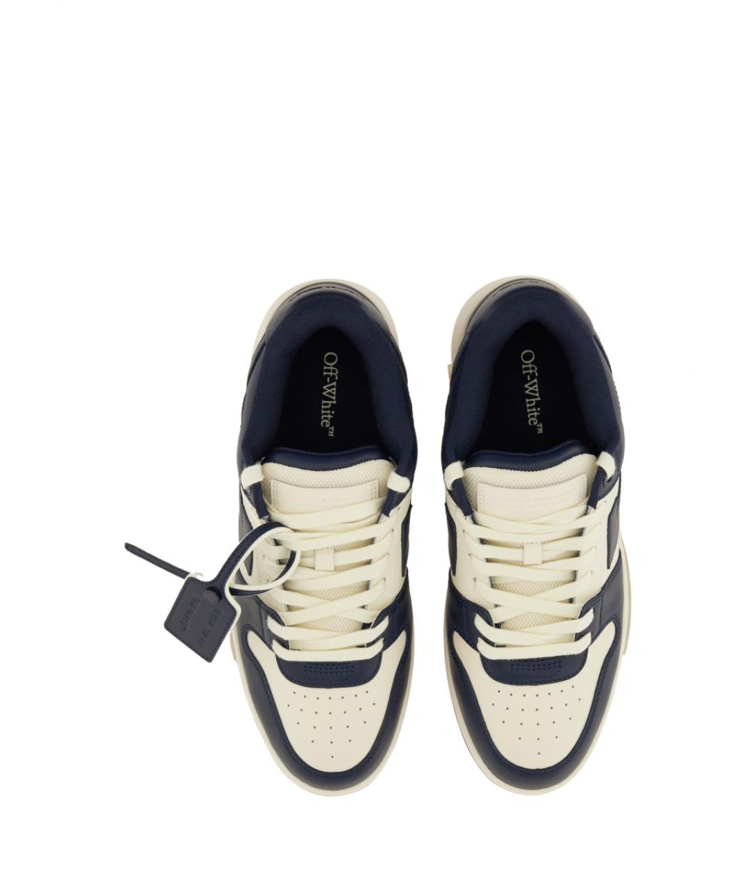 OFF-WHITE Синие кожаные низкие кроссовки / кеды, фото 2
