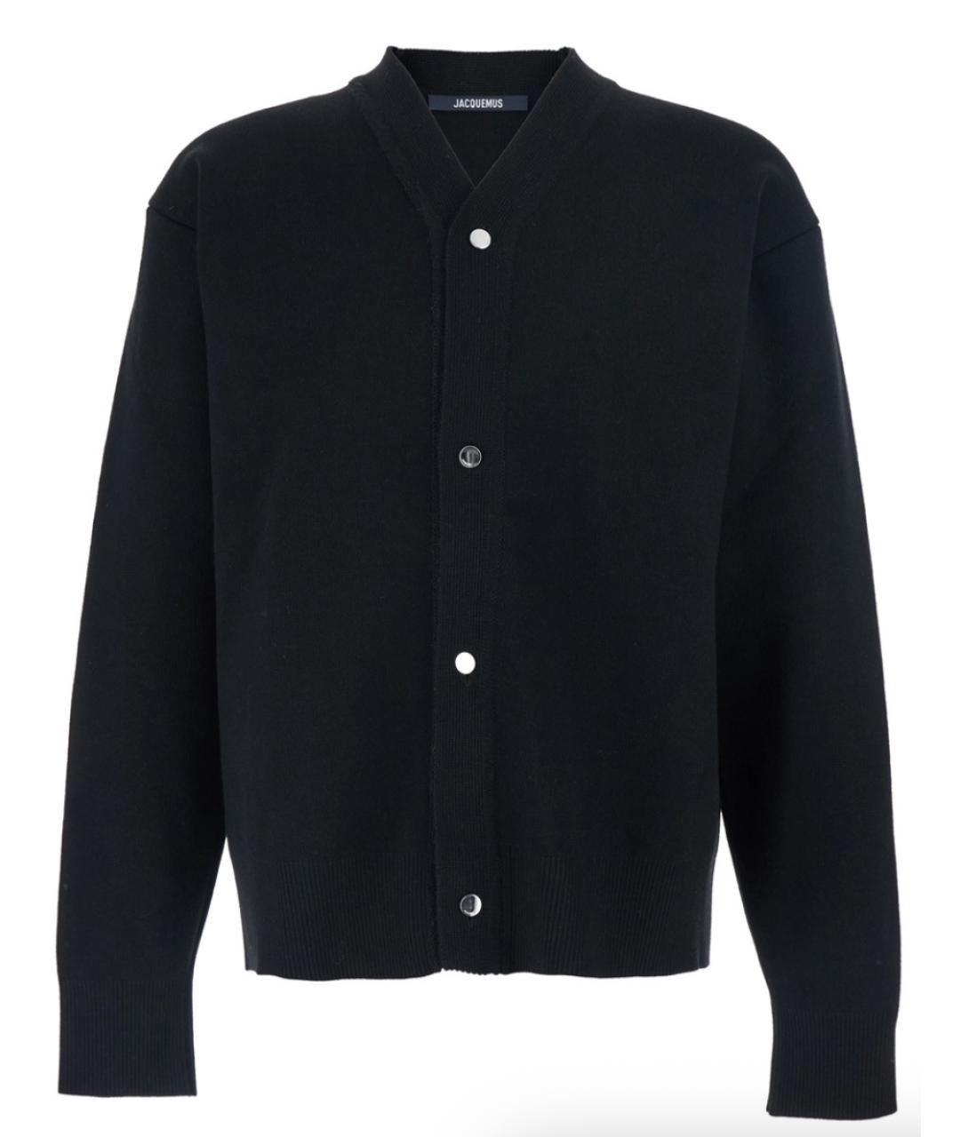 JACQUEMUS Черный шерстяной кардиган, фото 6