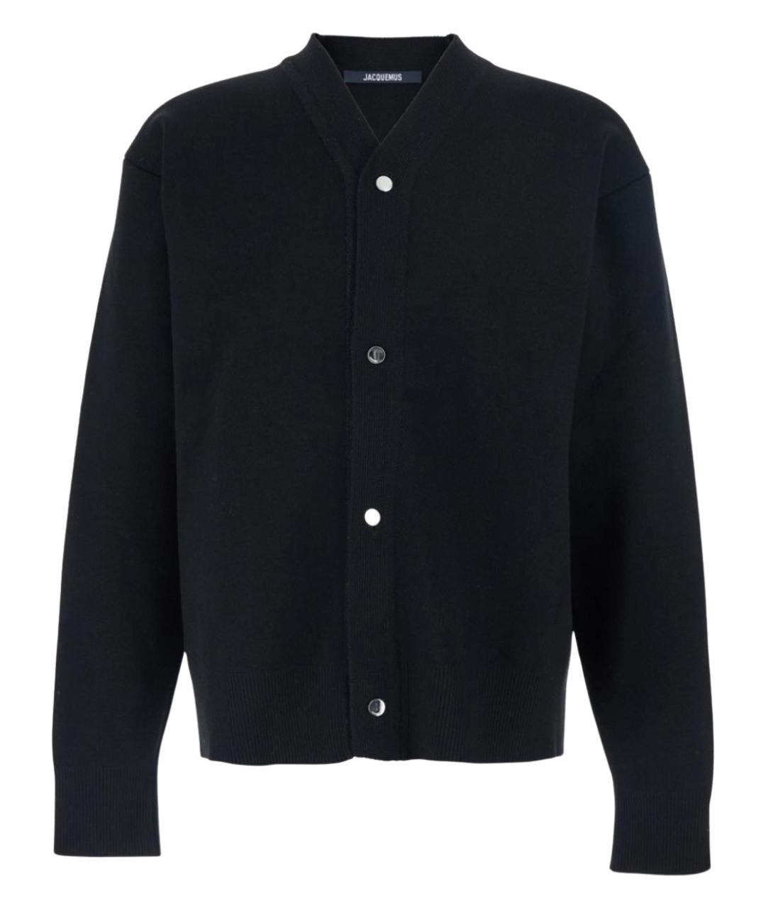 JACQUEMUS Черный шерстяной кардиган, фото 1