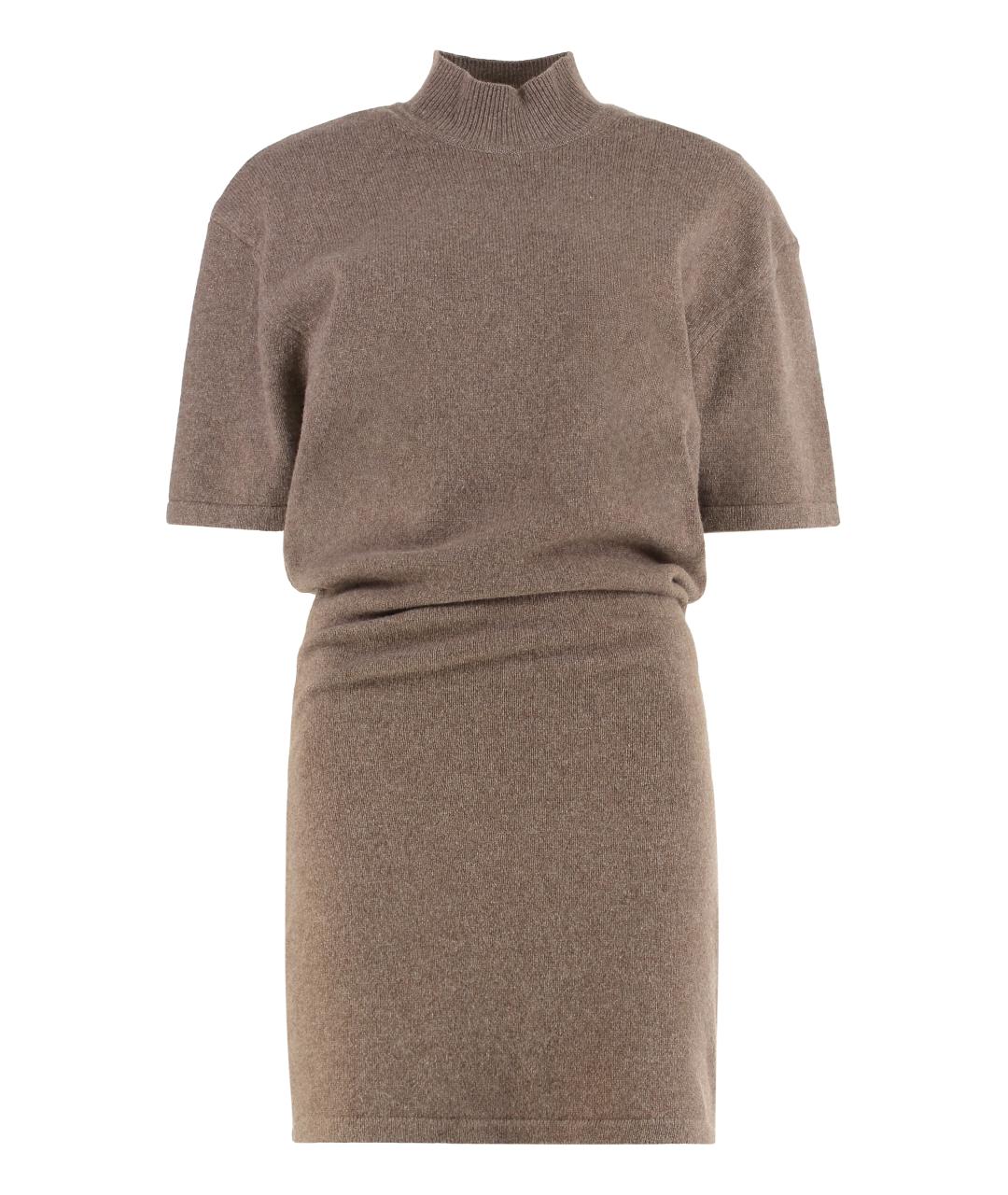 JACQUEMUS Коричневое шерстяное повседневное платье, фото 1