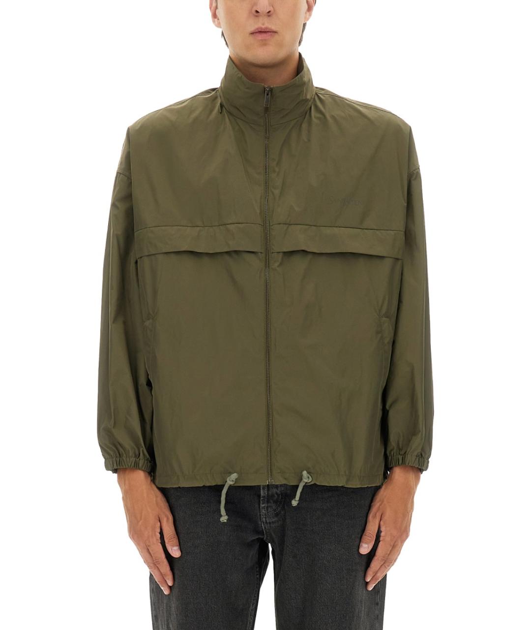 SAINT LAURENT Зеленая полиэстеровая куртка, фото 2