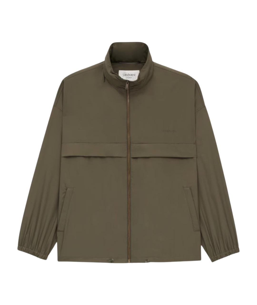 SAINT LAURENT Зеленая полиэстеровая куртка, фото 1