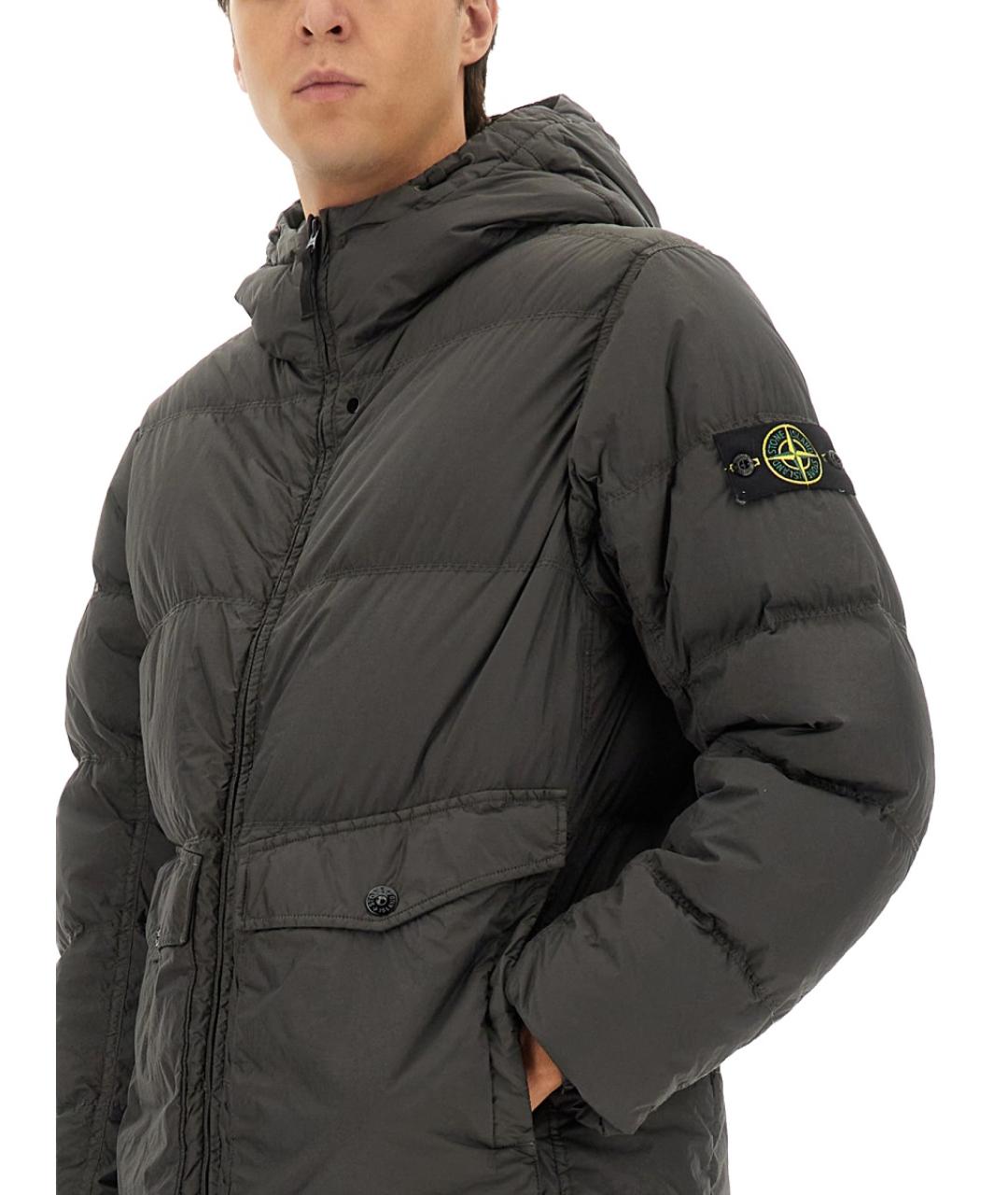 STONE ISLAND Антрацитовый полиамидовый пуховик, фото 5