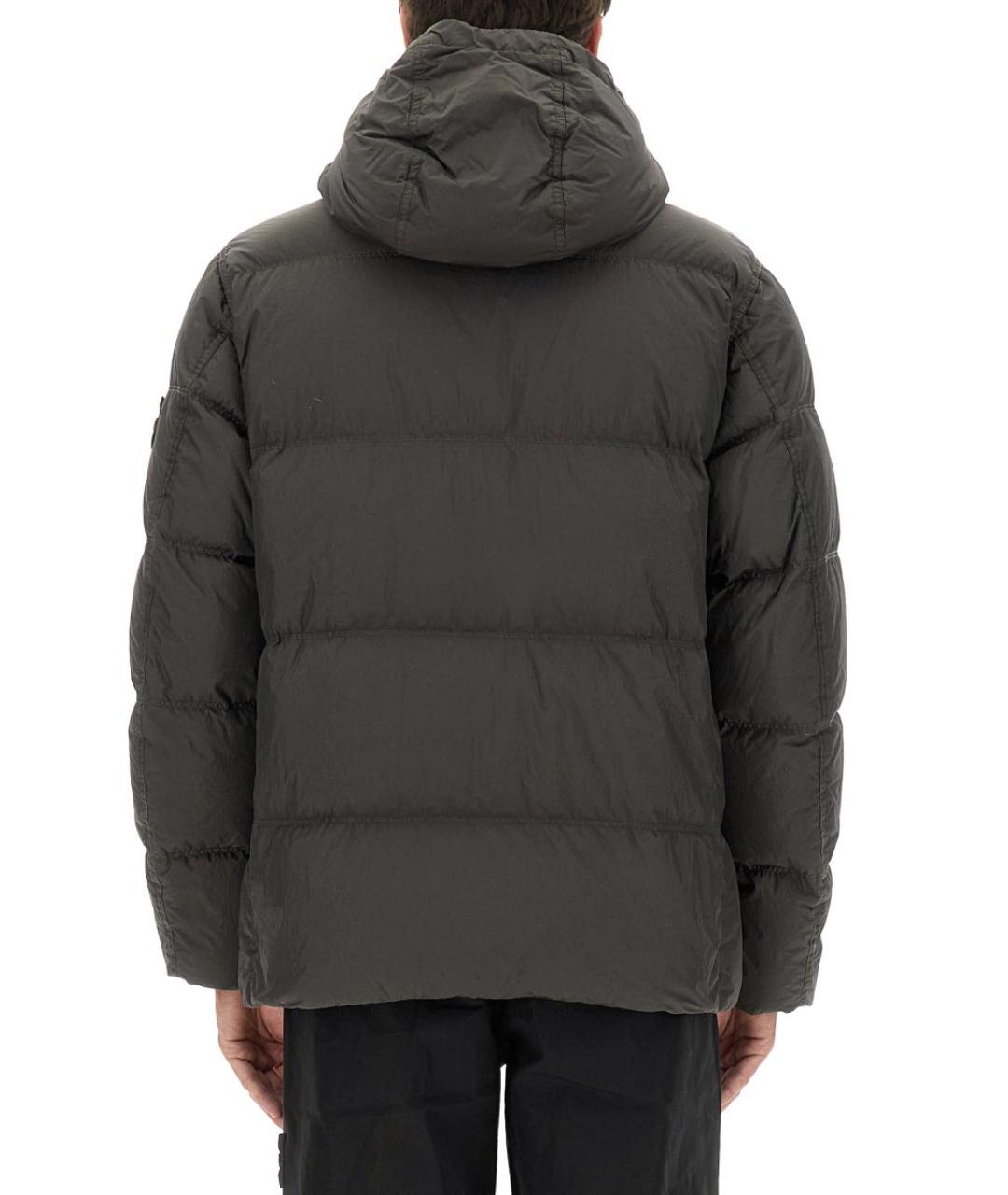 STONE ISLAND Антрацитовый полиамидовый пуховик, фото 4