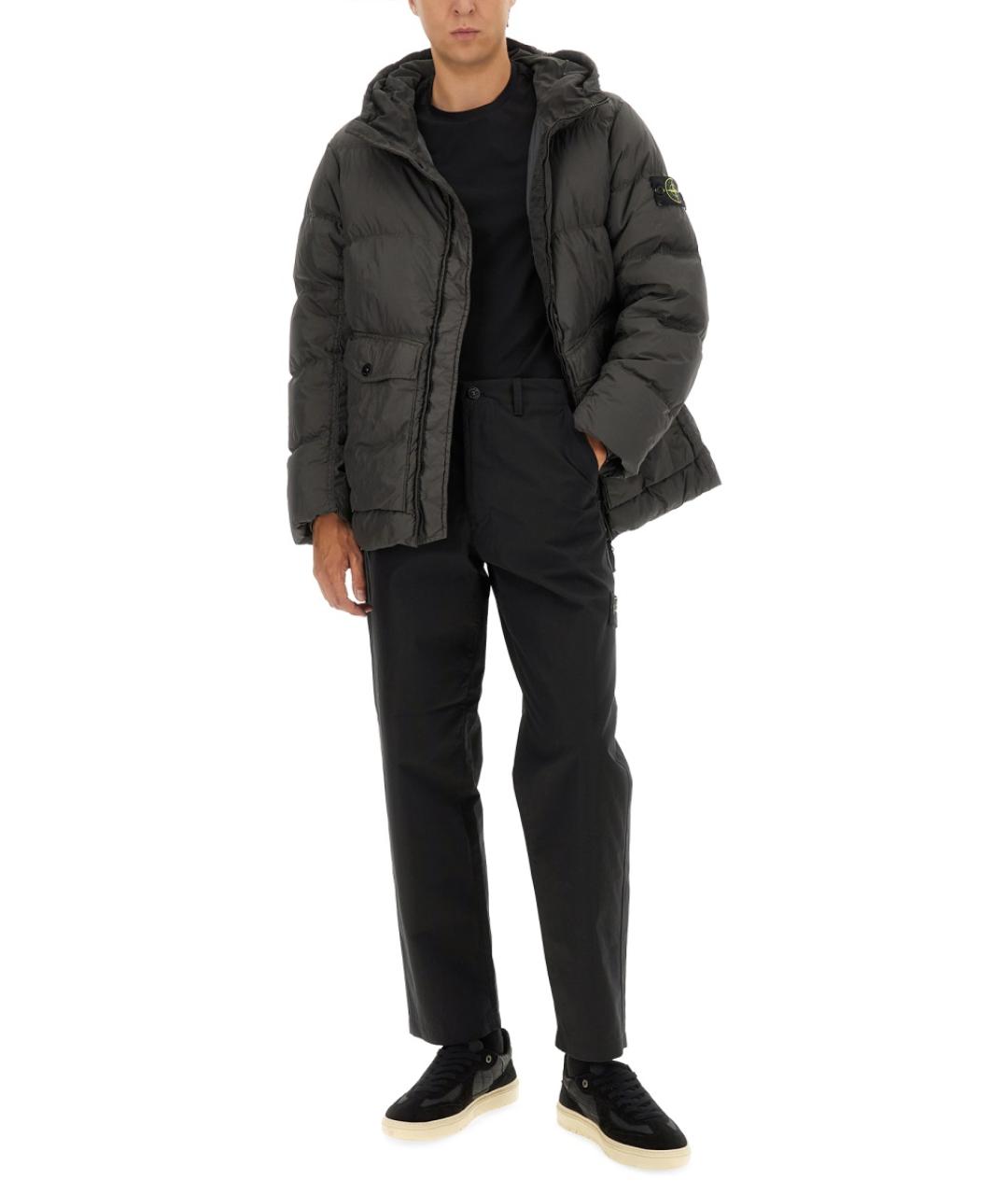 STONE ISLAND Антрацитовый полиамидовый пуховик, фото 3