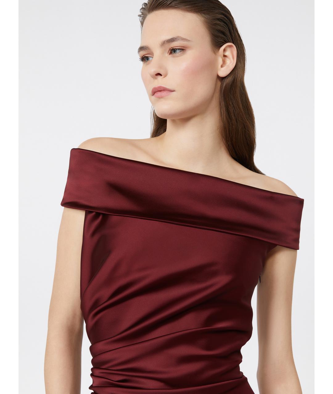 MAX MARA Красное полиэстеровое повседневное платье, фото 5