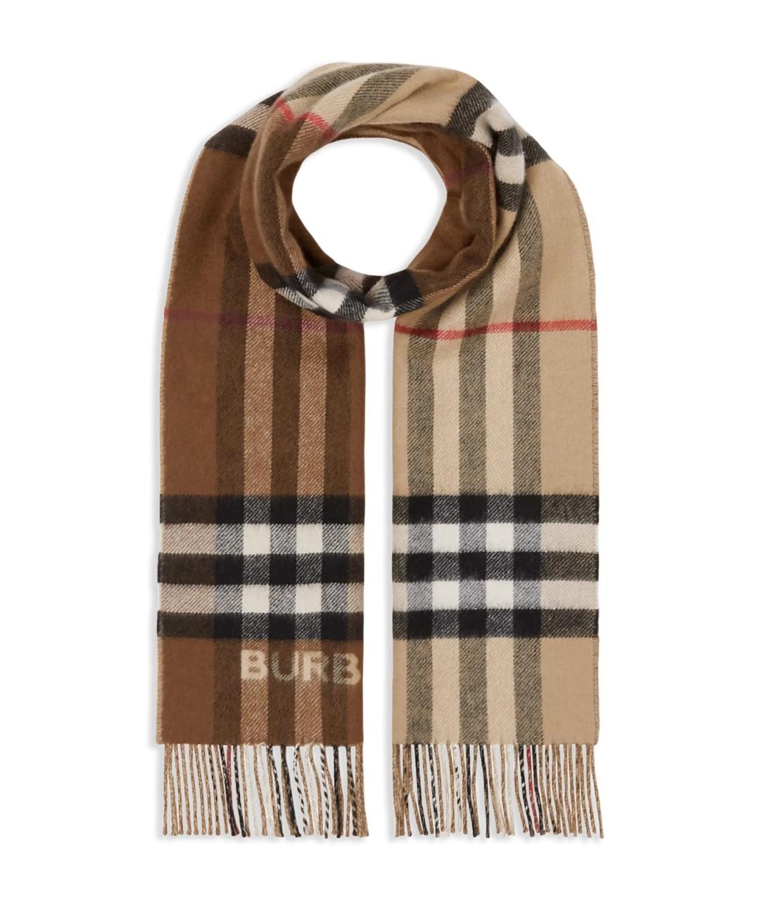 BURBERRY Коричневый кашемировый шарф, фото 3
