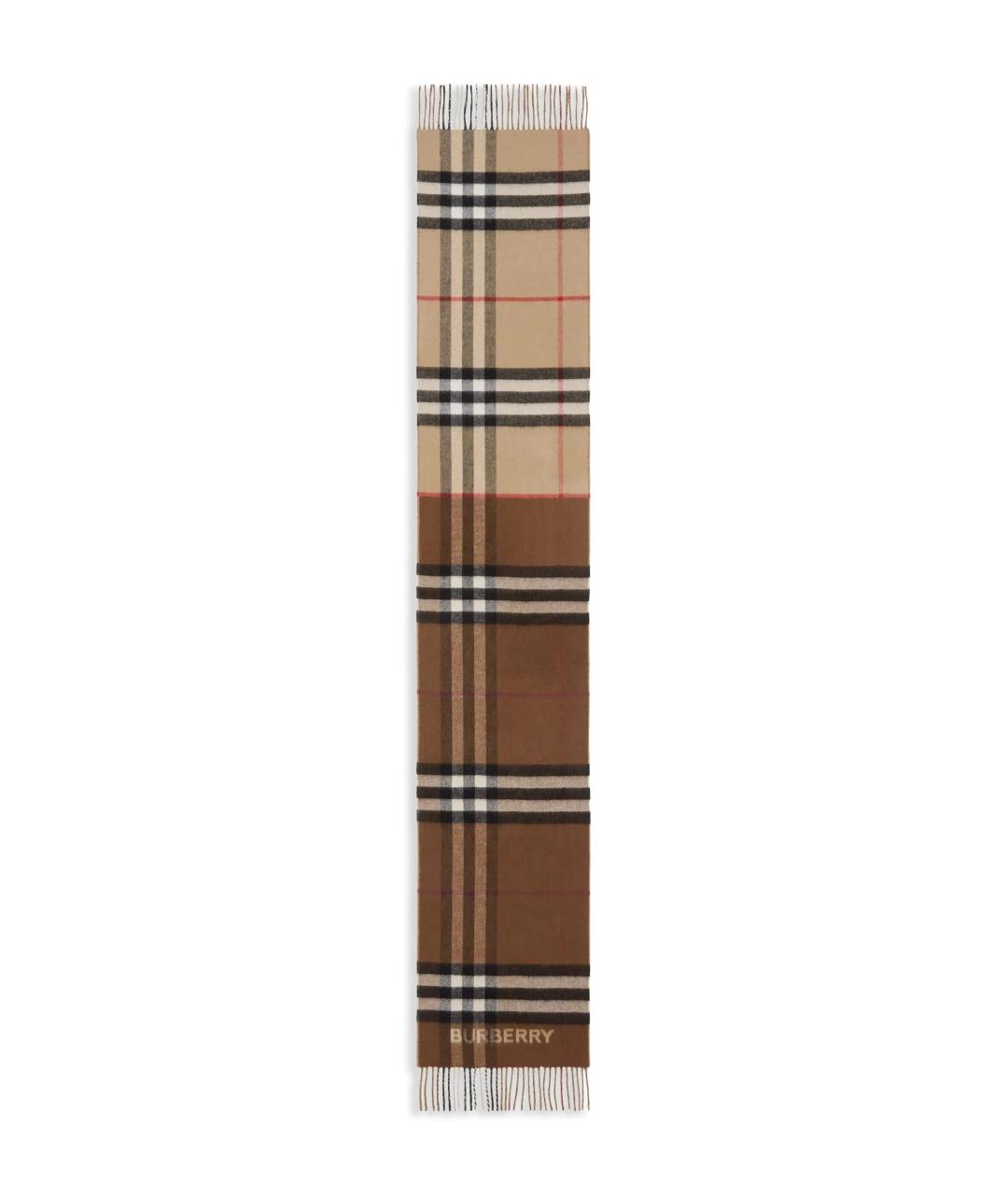 BURBERRY Коричневый кашемировый шарф, фото 4