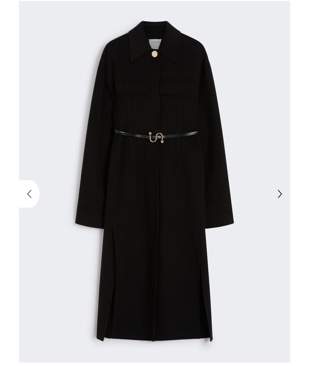 SPORTMAX Черное шерстяное пальто, фото 5