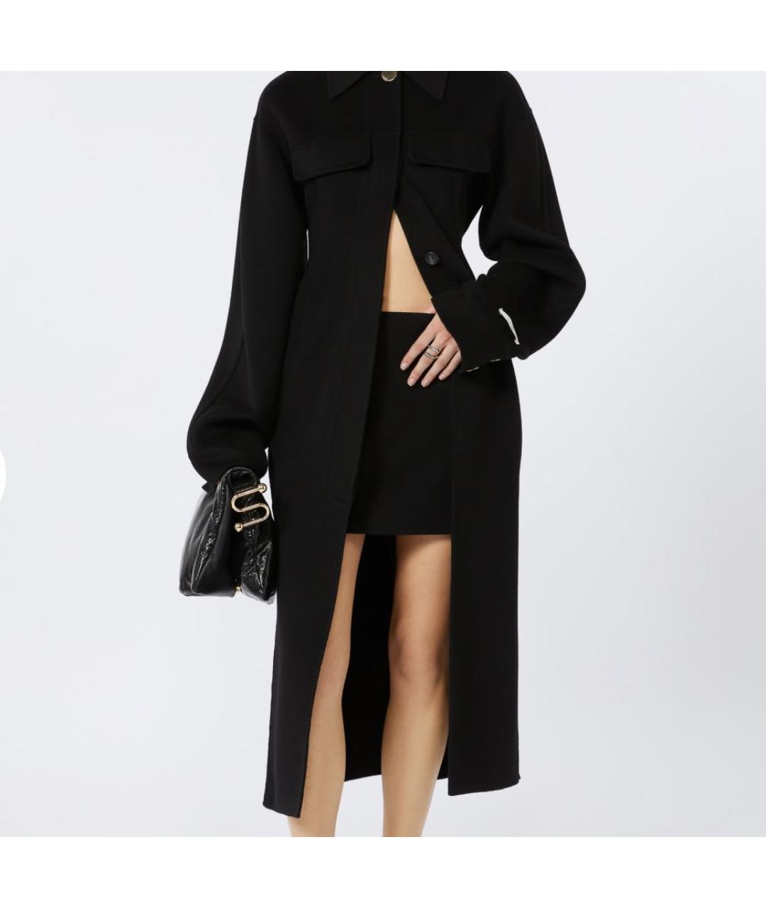 SPORTMAX Черное шерстяное пальто, фото 3