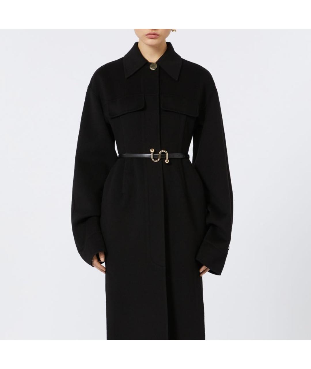 SPORTMAX Черное шерстяное пальто, фото 2