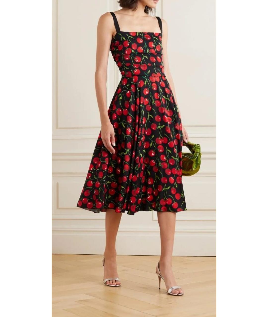 DOLCE&GABBANA Черное шелковое повседневное платье, фото 5