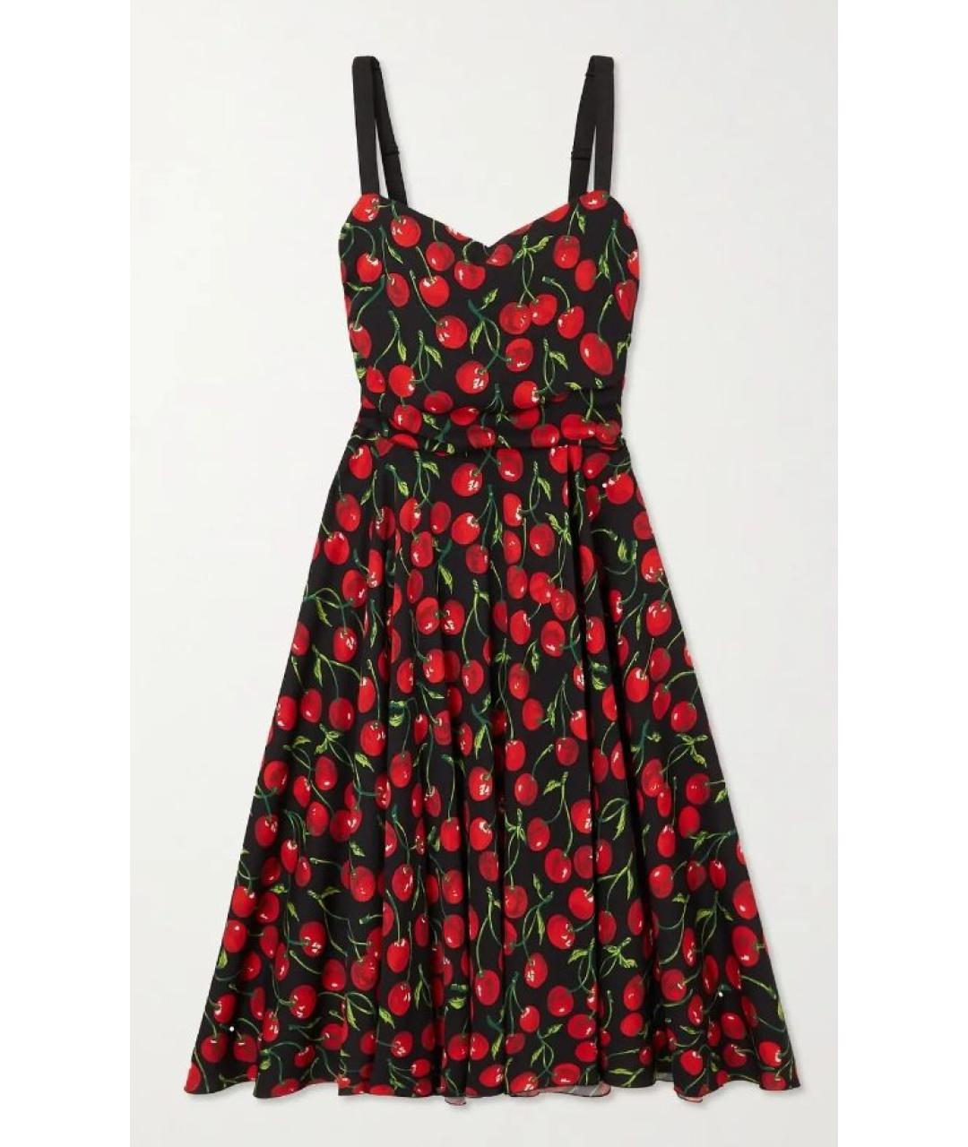 DOLCE&GABBANA Черное шелковое повседневное платье, фото 10
