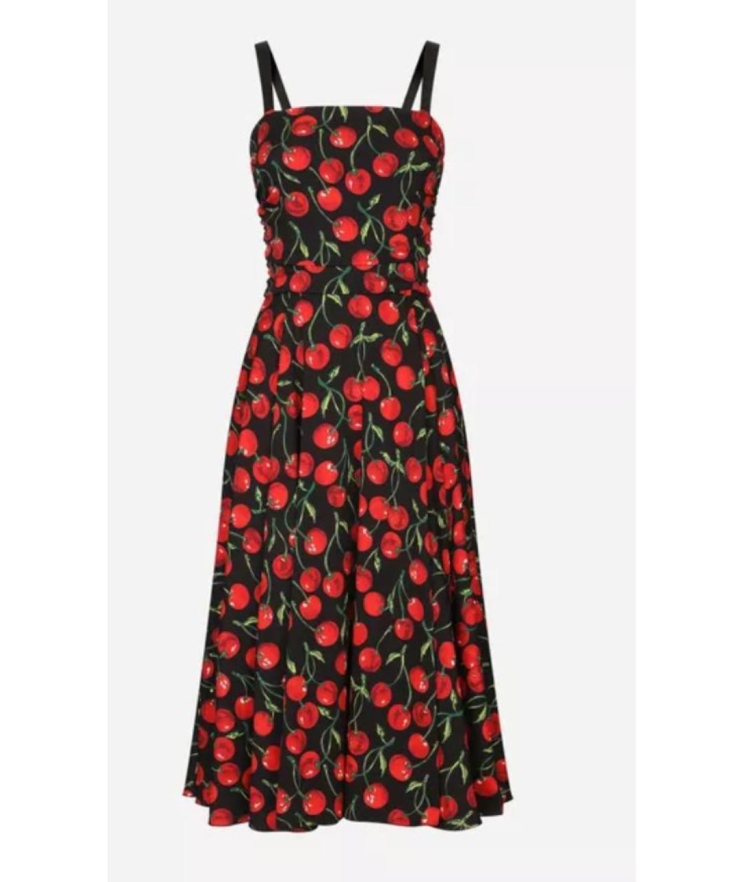 DOLCE&GABBANA Черное шелковое повседневное платье, фото 8