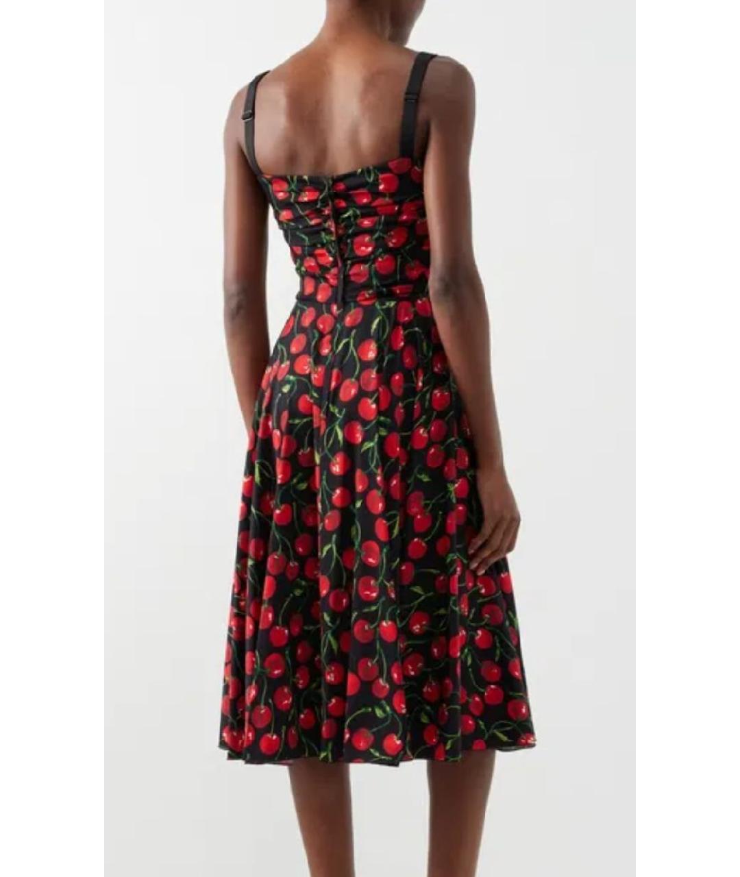 DOLCE&GABBANA Черное шелковое повседневное платье, фото 7