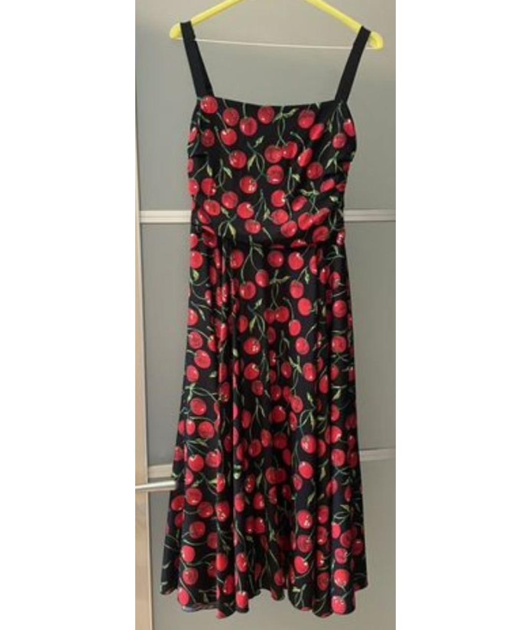 DOLCE&GABBANA Черное шелковое повседневное платье, фото 2