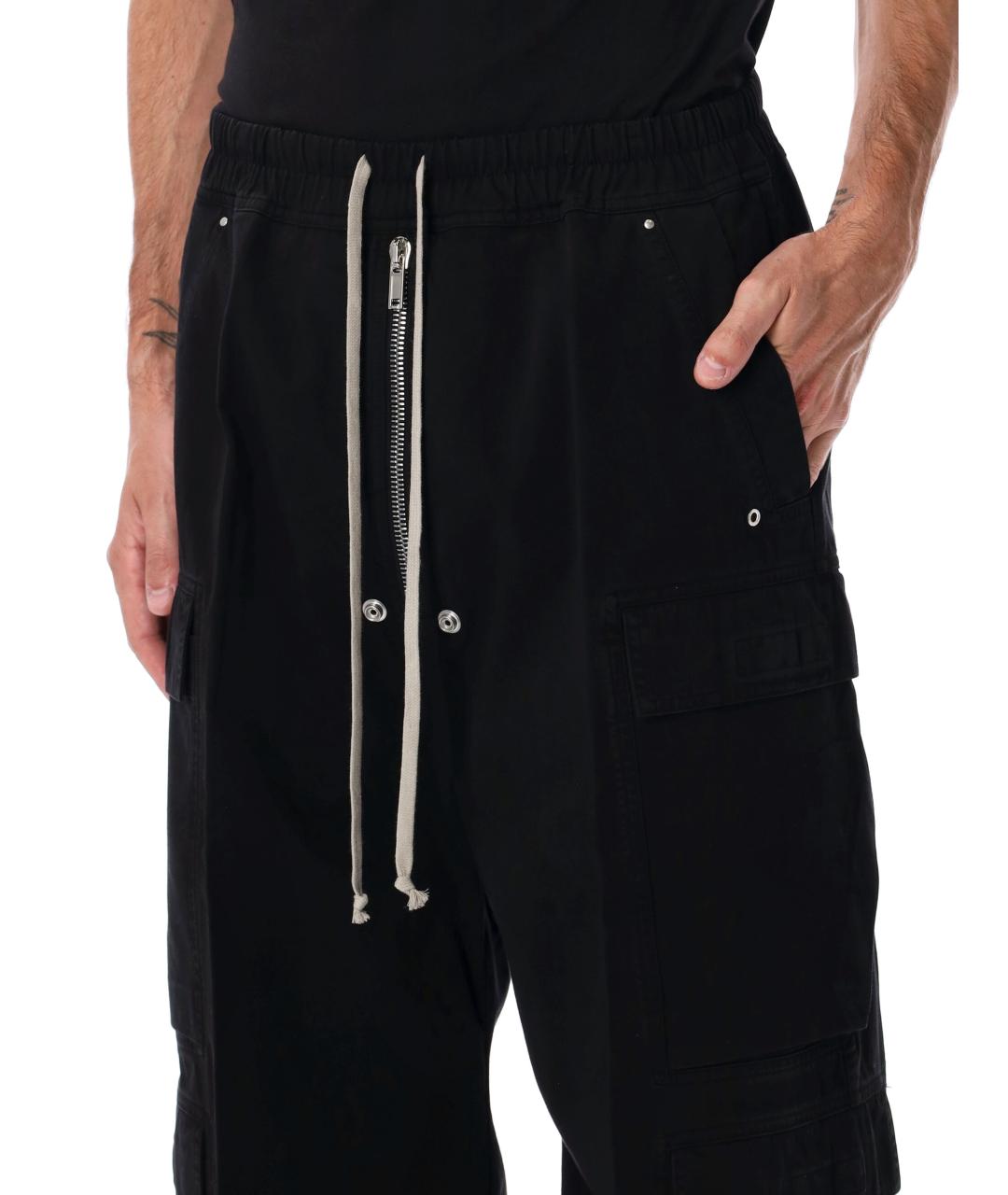 RICK OWENS DRKSHDW Черные хлопковые повседневные брюки, фото 3