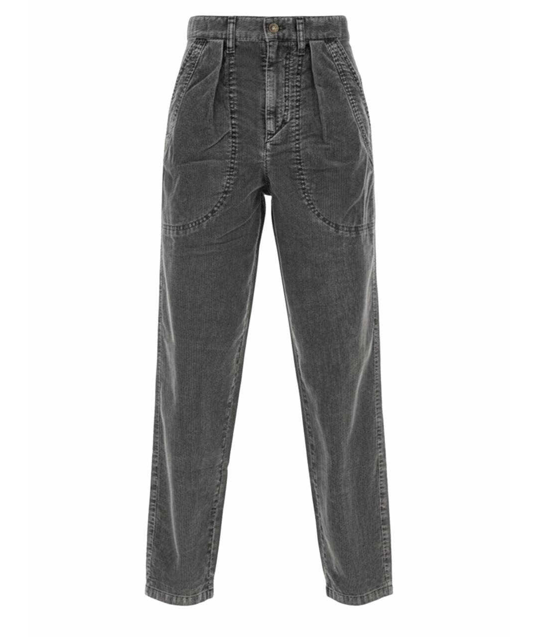 ISABEL MARANT Черные хлопковые прямые брюки, фото 1