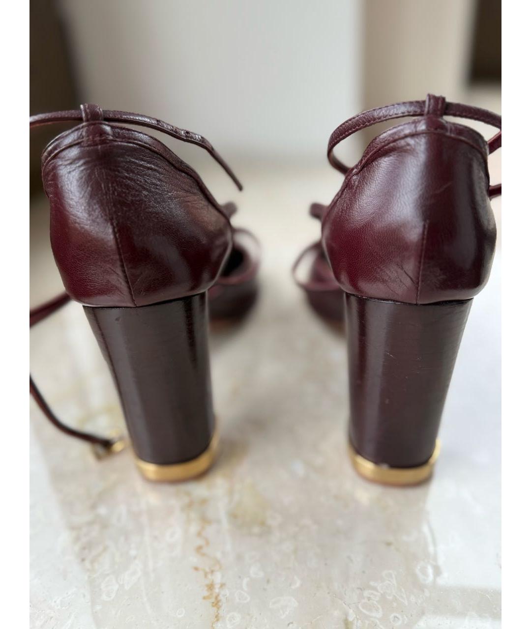NINA RICCI Бордовые кожаные туфли, фото 4