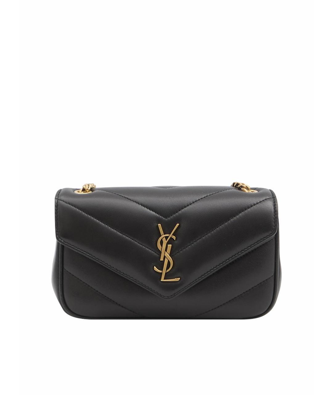 SAINT LAURENT Черная кожаная сумка через плечо, фото 1