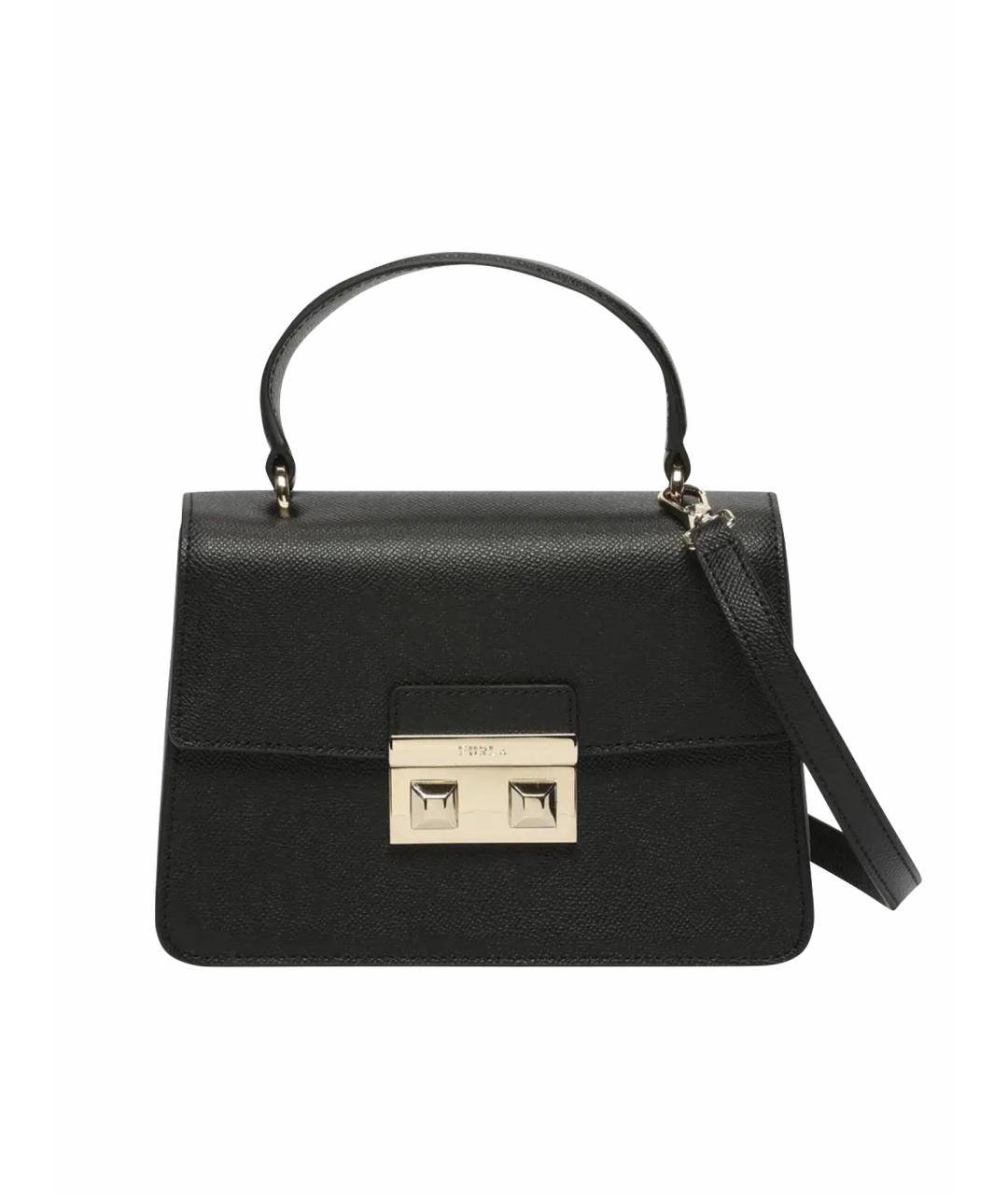 FURLA Черная кожаная сумка с короткими ручками, фото 7