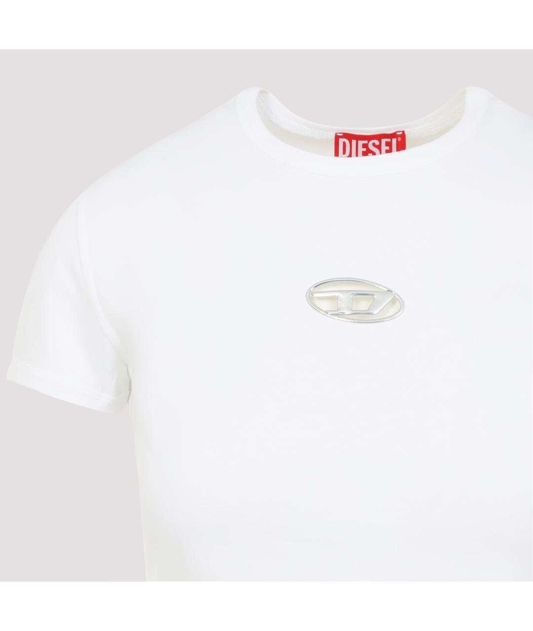 DIESEL Белая хлопковая футболка, фото 3