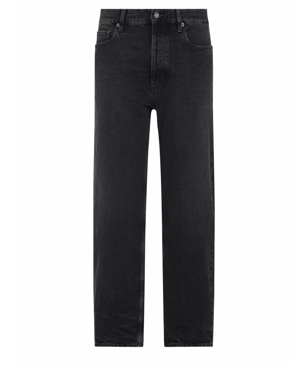 SAINT LAURENT Черные хлопковые прямые джинсы, фото 1