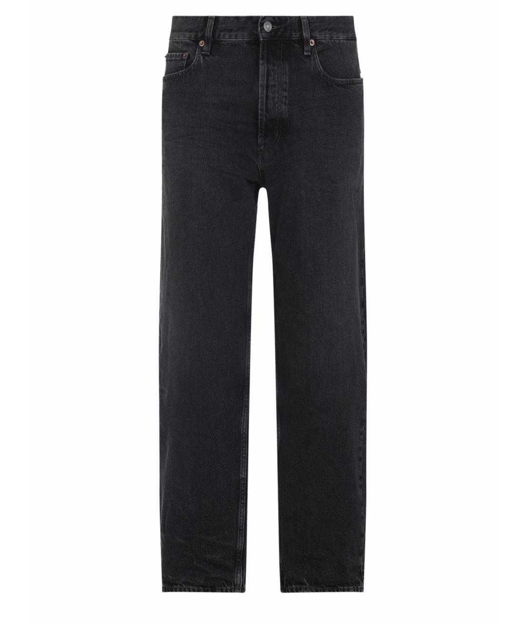 SAINT LAURENT Черные хлопковые прямые джинсы, фото 5
