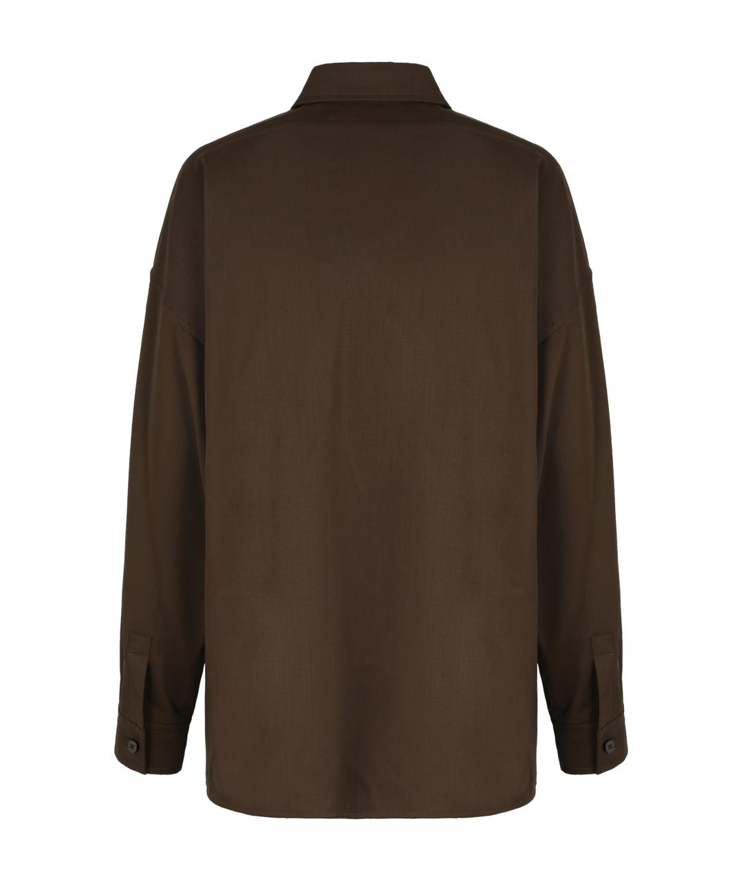 WEEKEND MAX MARA Коричневая шерстяная рубашка, фото 2