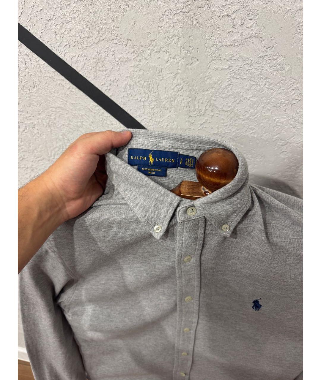 POLO RALPH LAUREN Серая хлопковая кэжуал рубашка, фото 3