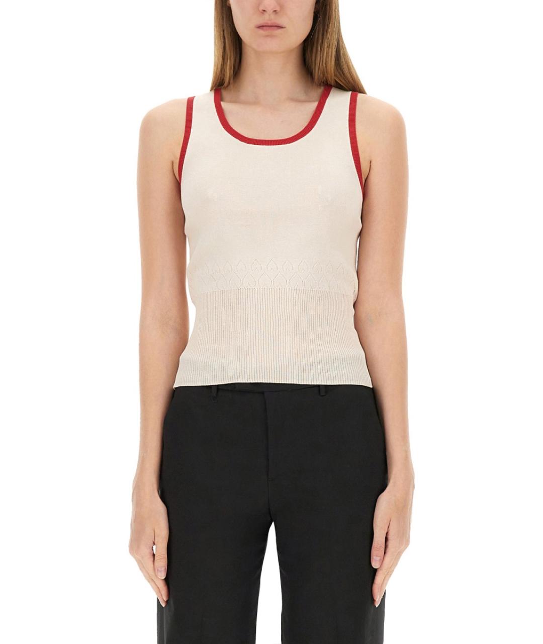 J.W.ANDERSON Бежевая хлопковая майка, фото 2