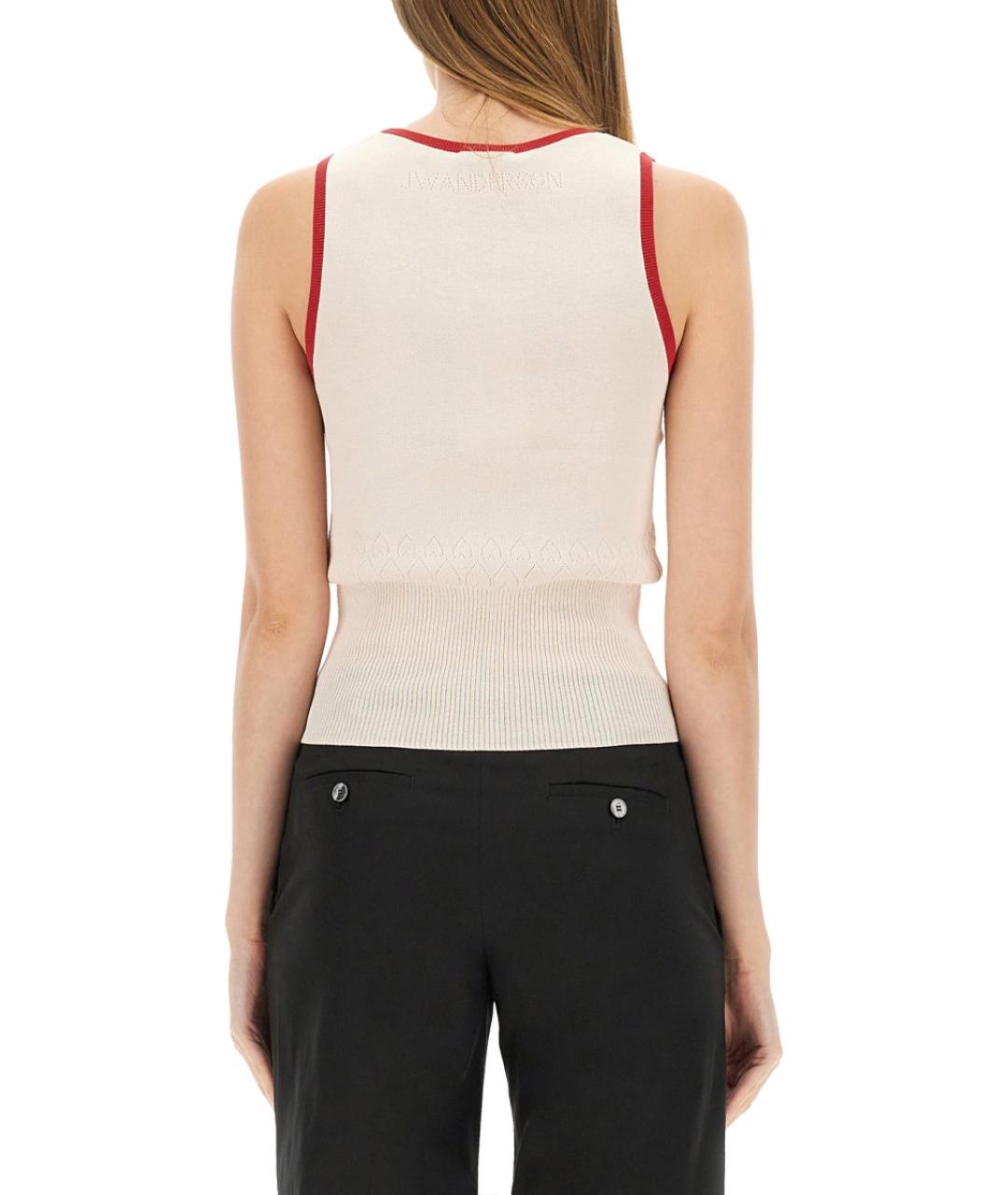 J.W.ANDERSON Бежевая хлопковая майка, фото 4