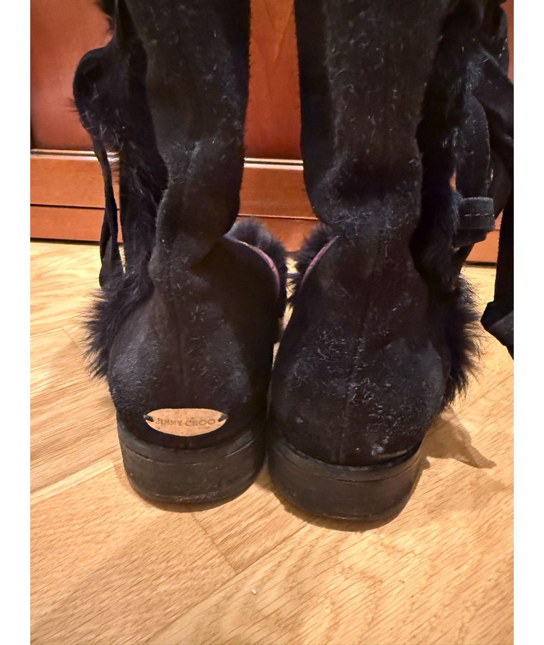 JIMMY CHOO Черные замшевые сапоги, фото 5