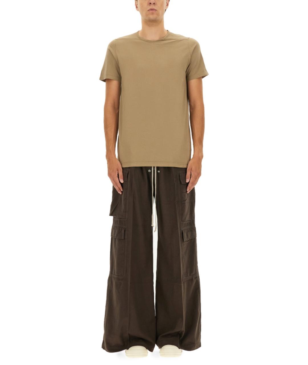 RICK OWENS DRKSHDW Бежевая хлопковая футболка, фото 5