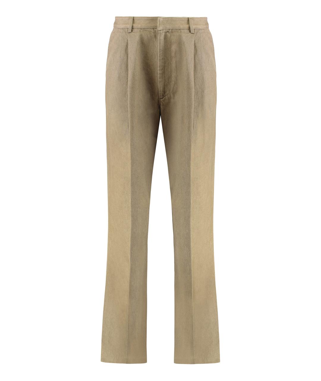 DRIES VAN NOTEN Хаки хлопковые повседневные брюки, фото 1